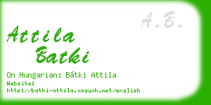 attila batki business card